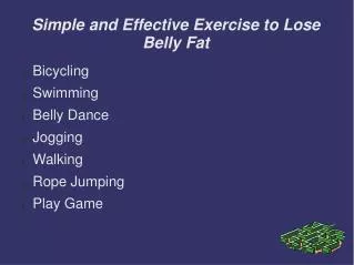 Simple and effective exercise to lose belly fat