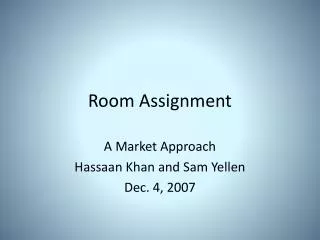 Room Assignment