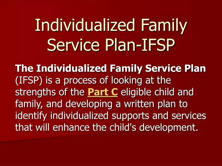 individualized family service plan ifsp