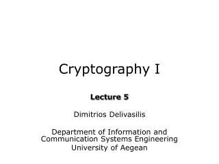 Cryptography I