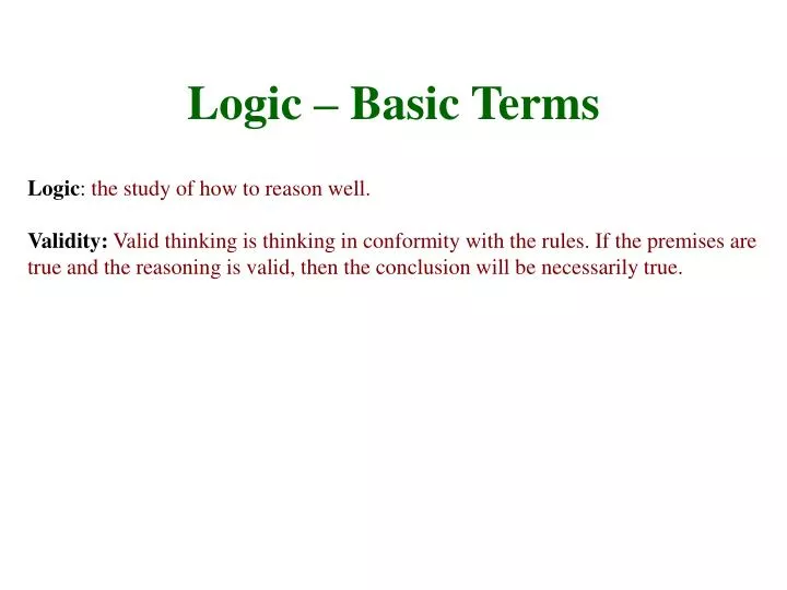 logic basic terms