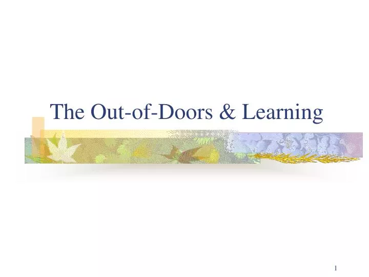 the out of doors learning