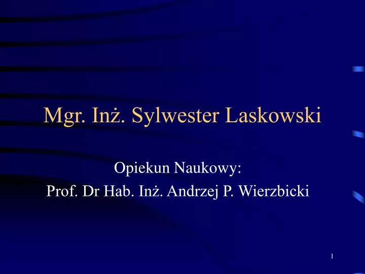 mgr in sylwester laskowski