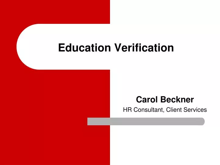 education verification