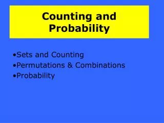 Counting and Probability