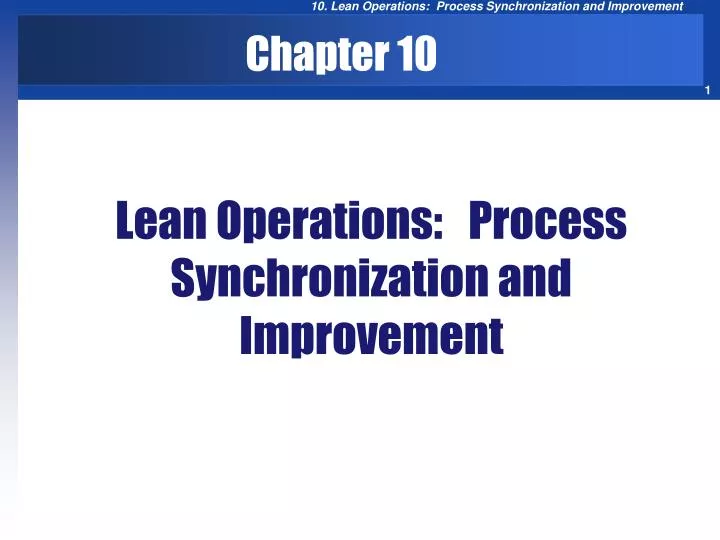 lean operations process synchronization and improvement