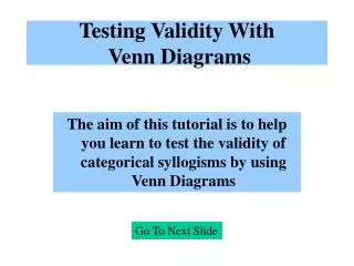 Testing Validity With Venn Diagrams