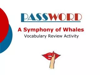 A Symphony of Whales Vocabulary Review Activity