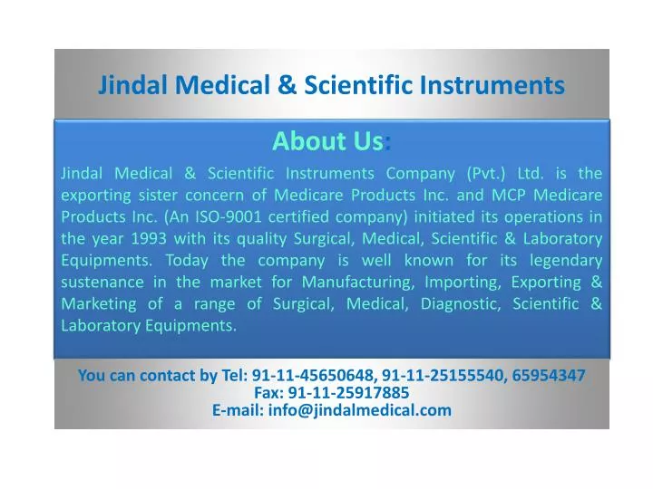 jindal medical scientific instruments