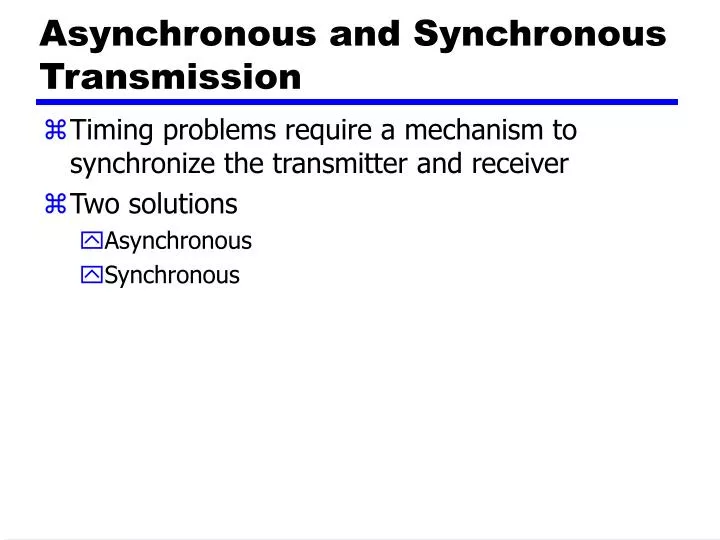 asynchronous and synchronous transmission