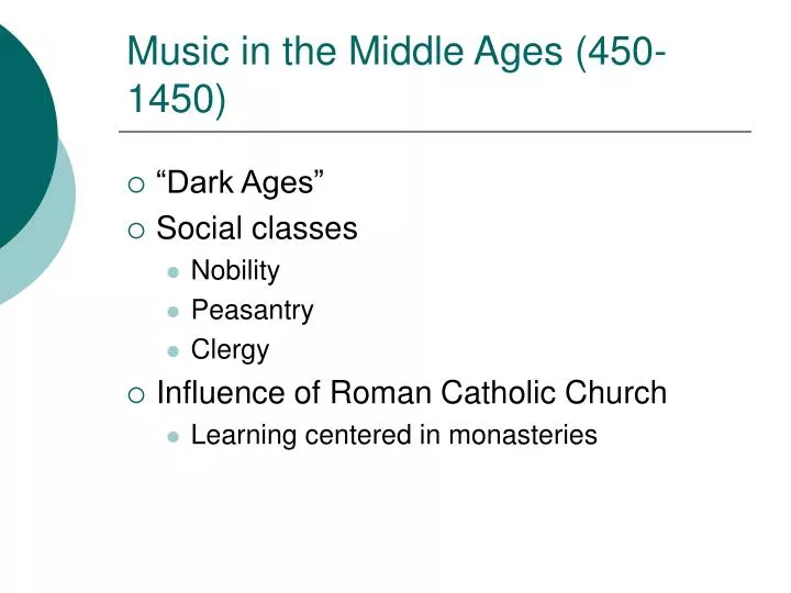 music in the middle ages 450 1450