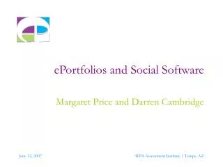 ePortfolios and Social Software