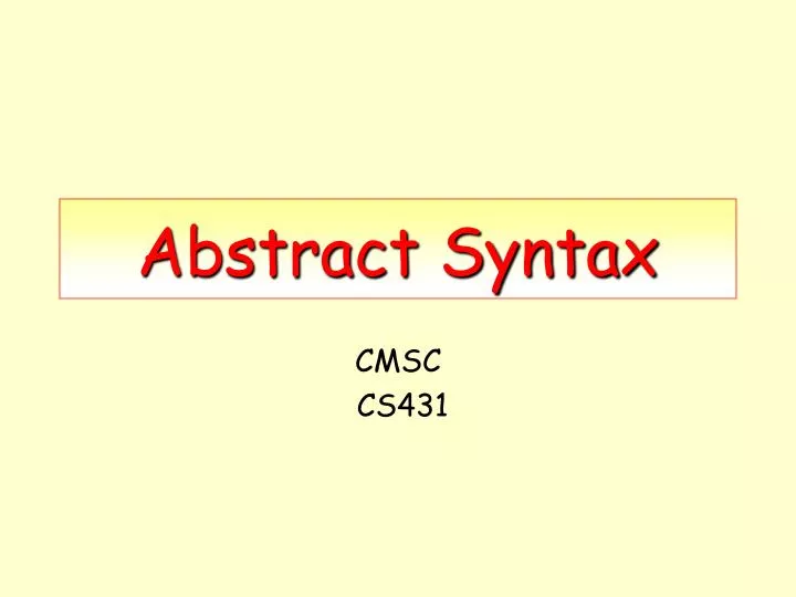 abstract syntax