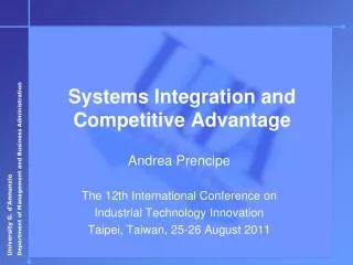 Systems Integration and Competitive Advantage