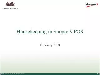 Housekeeping in Shoper 9 POS