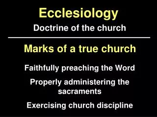 Marks of a true church