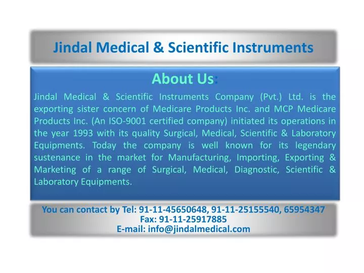 jindal medical scientific instruments