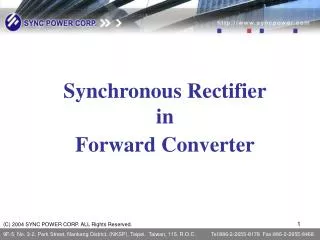 Synchronous Rectifier in Forward Converter