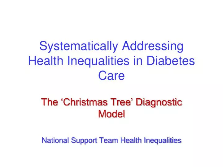 systematically addressing health inequalities in diabetes care