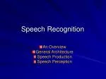 Speech Recognition - slide 1