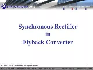Synchronous Rectifier in Flyback Converter