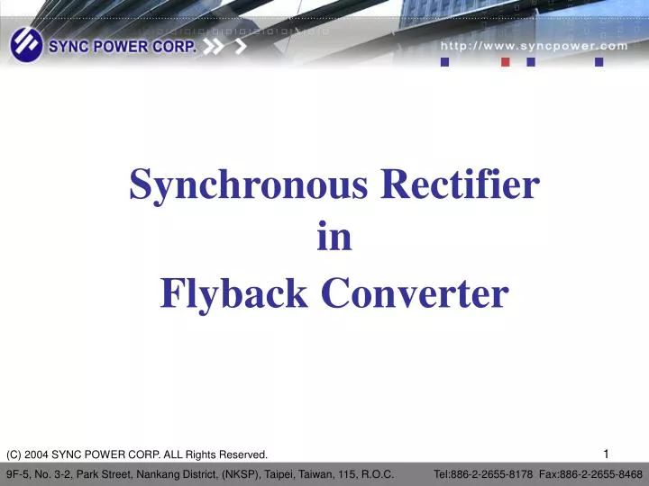 synchronous rectifier in flyback converter