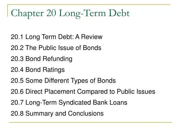 chapter 20 long term debt