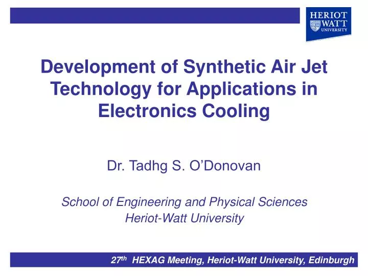 development of synthetic air jet technology for applications in electronics cooling