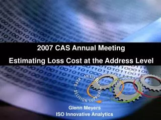 Glenn Meyers ISO Innovative Analytics