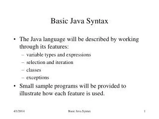 Basic Java Syntax