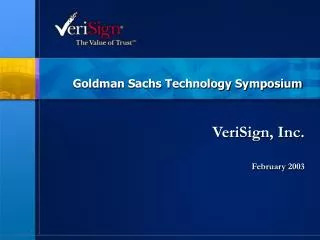 Goldman Sachs Technology Symposium