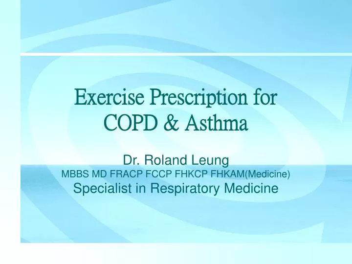 exercise prescription for copd asthma