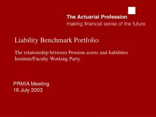 PRMIA Meeting 16 July 2003