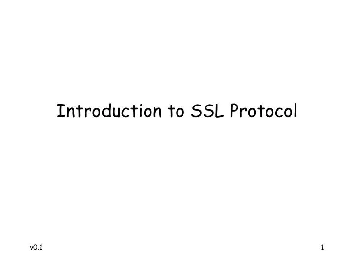 introduction to ssl protocol