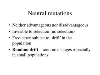 Neutral mutations
