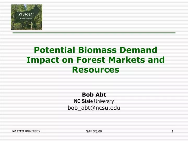 potential biomass demand impact on forest markets and resources