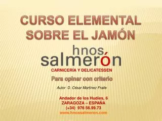 CURSO ELEMENTAL SOBRE EL JAMÓN