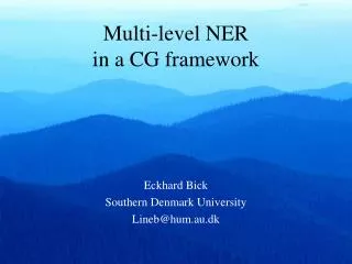 Multi-level NER in a CG framework