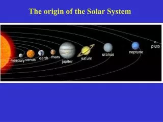 The origin of the Solar System