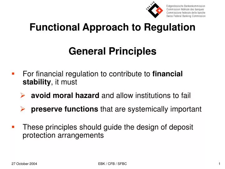 functional approach to regulation general principles