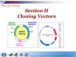 Section H Cloning Vectors - slide 1