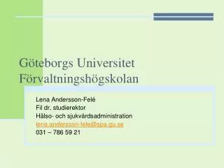 Göteborgs Universitet Förvaltningshögskolan