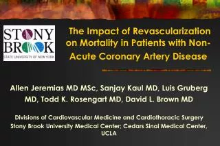 The Impact of Revascularization on Mortality in Patients with Non-Acute Coronary Artery Disease