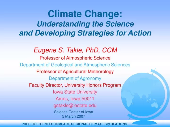 climate change understanding the science and developing strategies for action
