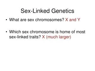 Sex-Linked Genetics