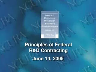 Principles of Federal R&amp;D Contracting