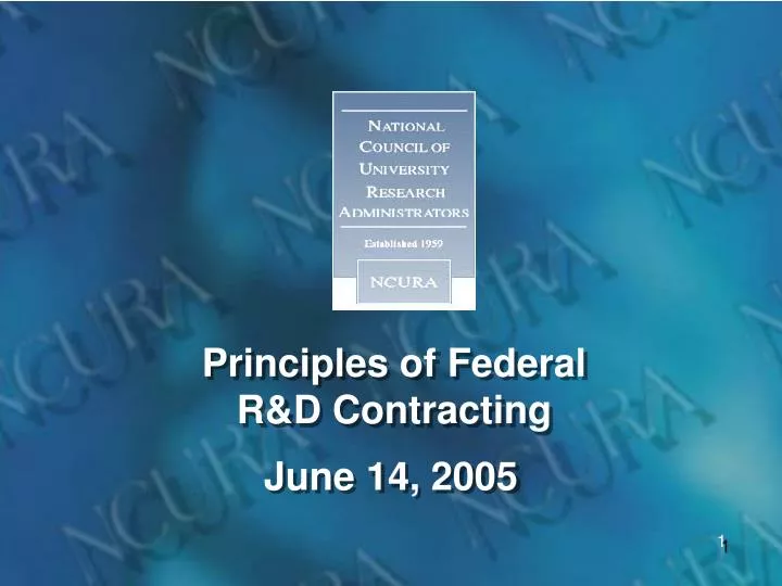 principles of federal r d contracting