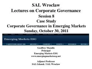 SAL Wroclaw Lectures on Corporate Governance