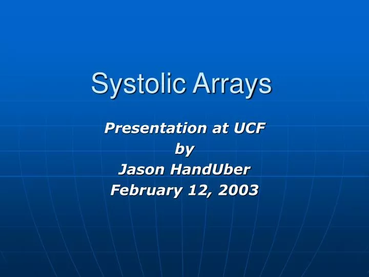systolic arrays