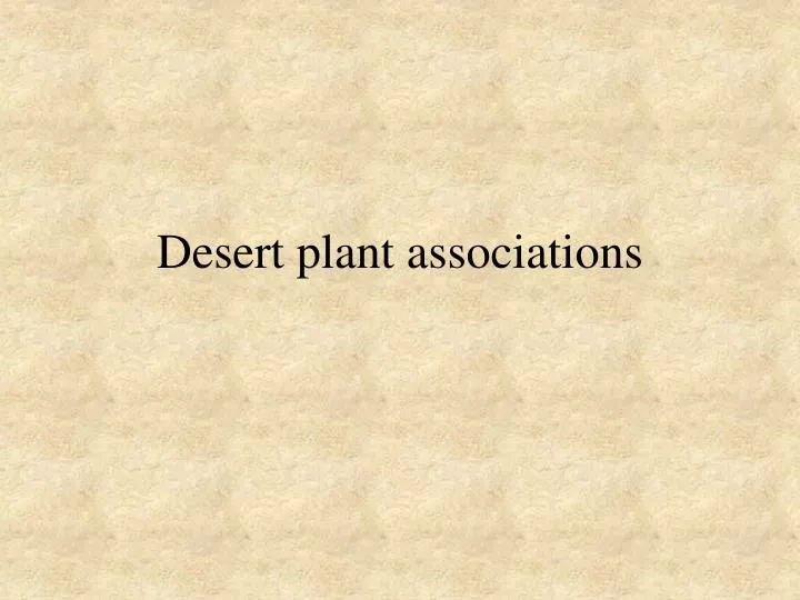 desert plant associations